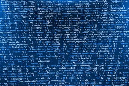 Software developer programming code