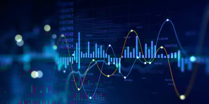 Abstract graph with grocery data analytics