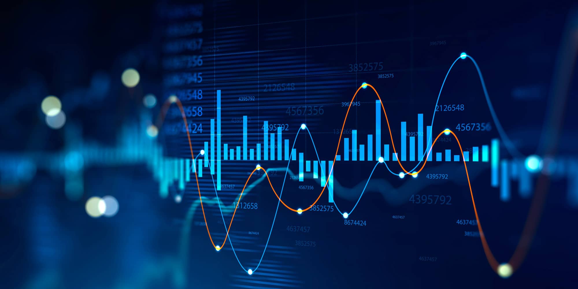 Abstract graph with grocery data analytics